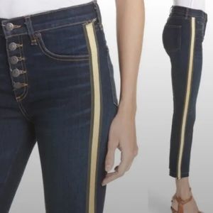 VERONICA BEARD - Carolyn 10” Baby Boot High Rise Jeans Size 25 Gold Tux Fray